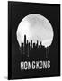 Hong Kong Skyline Black-null-Framed Art Print