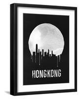 Hong Kong Skyline Black-null-Framed Art Print