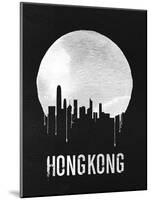 Hong Kong Skyline Black-null-Mounted Art Print