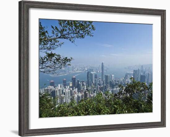Hong Kong Skyline from Victoria Peak, Hong Kong, China-Amanda Hall-Framed Photographic Print