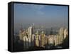 Hong Kong Skyline from Victoria Peak, Hong Kong, China-Amanda Hall-Framed Stretched Canvas