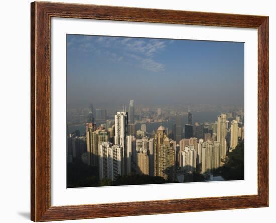 Hong Kong Skyline from Victoria Peak, Hong Kong, China-Amanda Hall-Framed Photographic Print