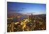 Hong Kong skyline just before sunrise looking from Hong Kong Island across Victoria Harbour to Kowl-Fraser Hall-Framed Photographic Print