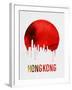 Hong Kong Skyline Red-null-Framed Art Print