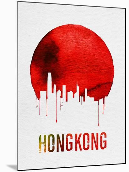 Hong Kong Skyline Red-null-Mounted Art Print