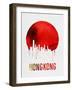 Hong Kong Skyline Red-null-Framed Art Print