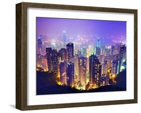 Hong Kong Skyline-Sean Pavone-Framed Photographic Print