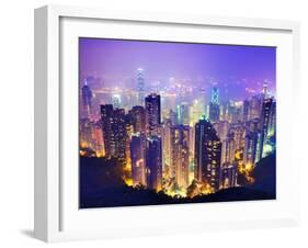 Hong Kong Skyline-Sean Pavone-Framed Photographic Print