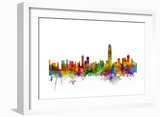 Hong Kong Skyline-Michael Tompsett-Framed Art Print