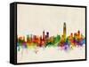 Hong Kong Skyline-Michael Tompsett-Framed Stretched Canvas