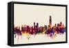 Hong Kong Skyline-Michael Tompsett-Framed Stretched Canvas