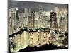 Hong Kong skyscrapers and apartment blocks at night-Martin Puddy-Mounted Photographic Print