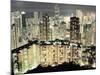 Hong Kong skyscrapers and apartment blocks at night-Martin Puddy-Mounted Photographic Print