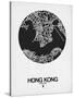 Hong Kong Street Map Black on White-NaxArt-Stretched Canvas