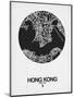 Hong Kong Street Map Black on White-NaxArt-Mounted Art Print