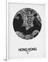 Hong Kong Street Map Black on White-NaxArt-Framed Art Print