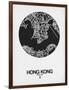 Hong Kong Street Map Black on White-NaxArt-Framed Art Print