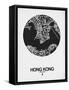 Hong Kong Street Map Black on White-NaxArt-Framed Stretched Canvas