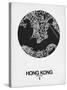 Hong Kong Street Map Black on White-NaxArt-Stretched Canvas