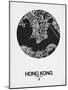 Hong Kong Street Map Black on White-NaxArt-Mounted Art Print
