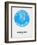 Hong Kong Street Map Blue-NaxArt-Framed Art Print