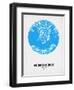 Hong Kong Street Map Blue-NaxArt-Framed Art Print