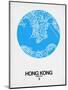 Hong Kong Street Map Blue-NaxArt-Mounted Art Print