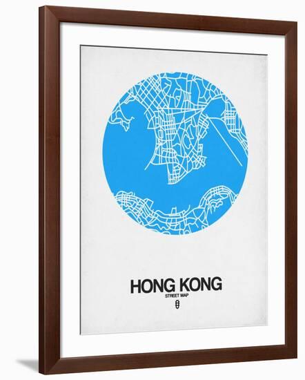 Hong Kong Street Map Blue-NaxArt-Framed Art Print