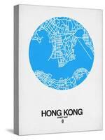 Hong Kong Street Map Blue-NaxArt-Stretched Canvas