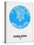 Hong Kong Street Map Blue-NaxArt-Stretched Canvas