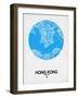 Hong Kong Street Map Blue-NaxArt-Framed Art Print