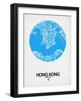 Hong Kong Street Map Blue-NaxArt-Framed Art Print