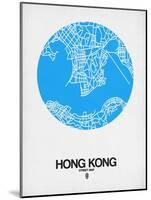 Hong Kong Street Map Blue-NaxArt-Mounted Art Print