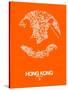 Hong Kong Street Map Orange-NaxArt-Stretched Canvas