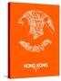 Hong Kong Street Map Orange-NaxArt-Stretched Canvas