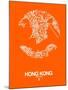 Hong Kong Street Map Orange-NaxArt-Mounted Art Print