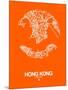 Hong Kong Street Map Orange-NaxArt-Mounted Art Print