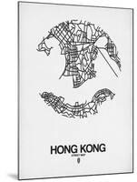 Hong Kong Street Map White-NaxArt-Mounted Art Print