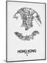 Hong Kong Street Map White-NaxArt-Mounted Art Print
