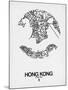 Hong Kong Street Map White-null-Mounted Art Print