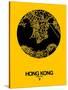 Hong Kong Street Map Yellow-NaxArt-Stretched Canvas