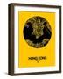 Hong Kong Street Map Yellow-NaxArt-Framed Art Print