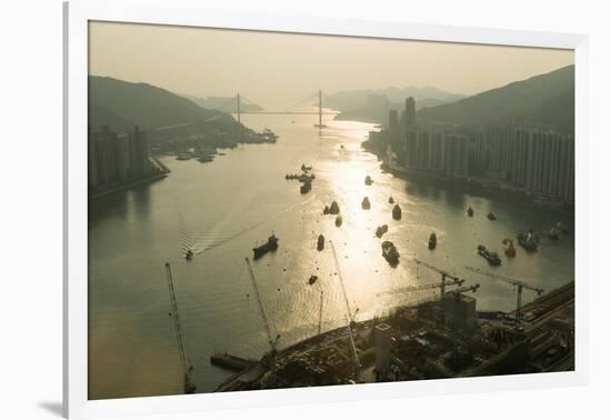 Hong Kong Water View from High Up in a Tall Building-Jason Lovell-Framed Photographic Print