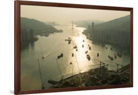 Hong Kong Water View from High Up in a Tall Building-Jason Lovell-Framed Photographic Print