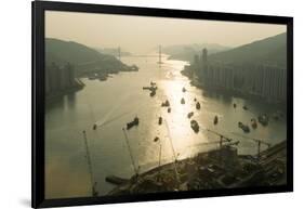 Hong Kong Water View from High Up in a Tall Building-Jason Lovell-Framed Photographic Print