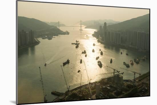 Hong Kong Water View from High Up in a Tall Building-Jason Lovell-Mounted Premium Photographic Print