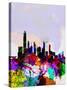 Hong Kong Watercolor Skyline-NaxArt-Stretched Canvas