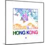 Hong Kong Watercolor Street Map-NaxArt-Mounted Art Print