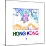 Hong Kong Watercolor Street Map-NaxArt-Mounted Premium Giclee Print