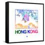 Hong Kong Watercolor Street Map-NaxArt-Framed Stretched Canvas